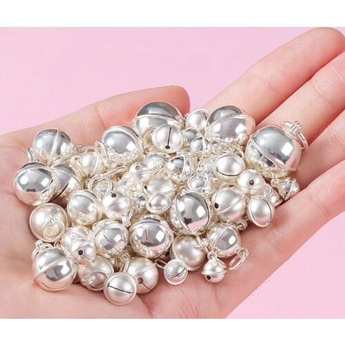 999 Sterling Pure Silver Bell Sounding Polish Matte Bell Handmade for Necklace Bracelets DIY Jewelry Making Party Accessories