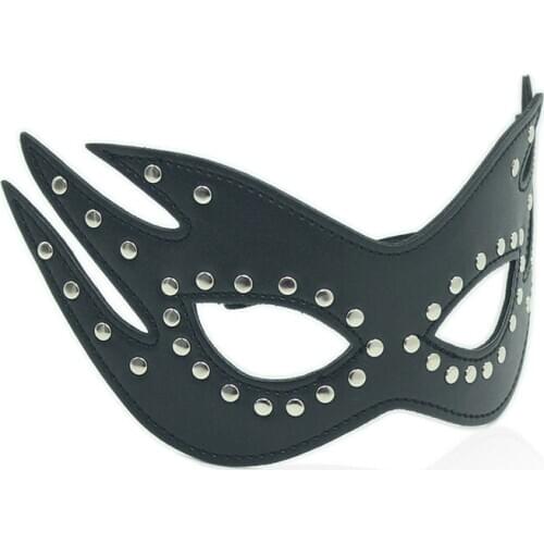 Binded Leather Strapped Eye Mask Spanking Black PU Sex Toys Women Blindfold Mask Eye Mask