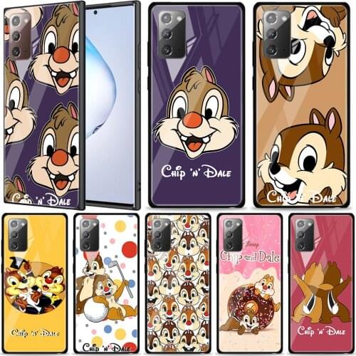 Disney Chip 'n' Dale cute for Samsung Galaxy Note 20 Ultra 10 Lite Plus 9 8 5G A70 A50 A40 A30 A20 Tempered Glass Phone Case