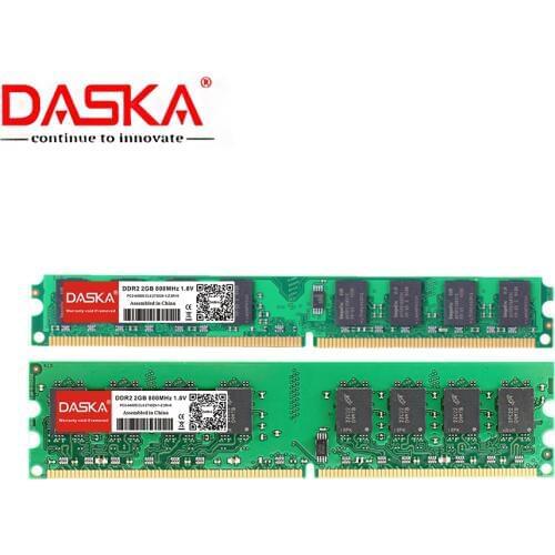 DASKA 4G 4GB(2GBX2pcs) DDR2 pc2 6400 800Mhz For Desktop PC pc2-6400 ddr2 667 MHZ (For intel amd) High Compatible