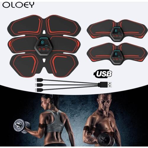 Electric Gym Trainer Wireless Abdominal Muscle Stimulator EMS Smart Fitness Training Massager Body Slimming Belt USB Recharge