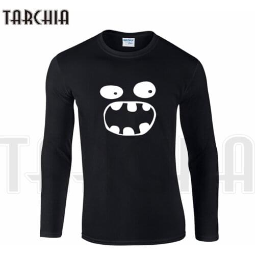 TARCHIA New Brand Free Shipping mens Long Sleeve Homme t-shirt Cotton Tee XXL Size Plus Boy Cheap Wear Beast Panda Big Mouth