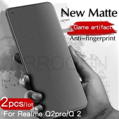 IIRRROONN 2Pcs/Lot Matte Tempered Glass For Realme Q2 Pro Screen Protector For OPPO Realme Q2 realme Q2 Glass for realme Q2 Pro