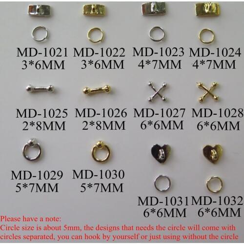 MD1021-1032 10pcs Fancy Stick Bow Heart Circle Metal Deco Metal Charms Metal Deco Charms Nail Art New