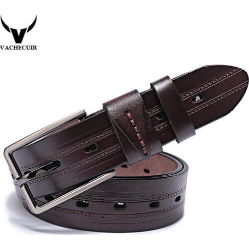 2018 Vintage Cowboys 100% Genuine Leather Designer Belts Mens Hollow Out High Quality Ceintures Soft Cowhide Luxury Belt LC02