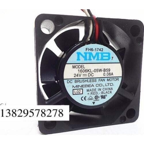 NMB-MAT 606KL-05W-B59 L02 DC 24V 0.08A 40x40x15mm 3-wire Server Cooling Fan