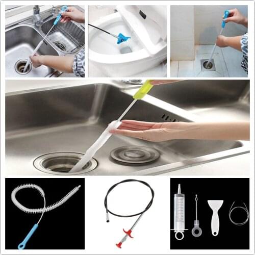 Sink Pipe Drain Cleaner Pipeline Hair Cleaning Kitchen refrigerator Bathroom Disposal Toilet Sewer Clog Plastic Hook Dredging