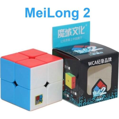 Original MoYu Meilong 2 2x2x2 Magic Neo Cube Meilong Stickerless Speed Cube Puzzle Children Gift Adult Educational Toys for Kids