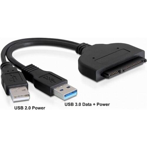 USB 3.0 to SATA 22Pin 2.5" Hard disk driver Cable Adapter With extral USB Power cable 20cm