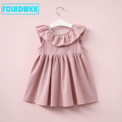 Girl Dresses Open back Bow Girl kids Dresses 2019 Summer Style Childrens Clothing Dresses For Girl Vestido Infant Girl Clothes