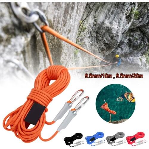 10M/20M Climbing Auxiliary Rope Professional Rock Climbing Cord High Strength Life-Saving Auxiliary Rope Climbing Equipment
