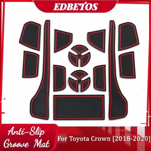 For Toyota Crown 2019 2020 Anti-Slip Mat Anti Slip Gate Slot Cup Pad Door Interior Decoration Car-Styling Accessories