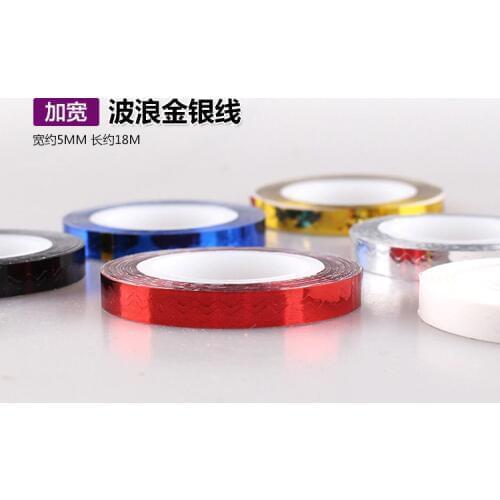 12New Colors 6MM Wave Shape self-adhesive Nail Striping Tape Lines Nail Art Design Sticker Manicure Decoration Tools 18M/Roll