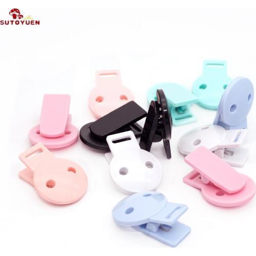 Sutoyuen 30pcs Plastic Round Head Pacifier Clips Baby Soothier Dummy Pacifier Holder Clip For Teether Infant Toys Accessories