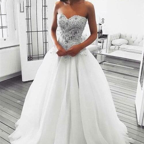 Wedding Dress Line Shiny Wedding Sweetheart Corset Wedding Dress 2020 Bridal Dress Customizable Colors