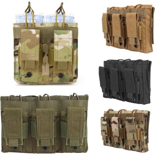 Tactical Airsoft Single/Double/Triple Mag Bag Molle Rifle Magazine Pouch Carrier AR15 M4 5.56 9mm Mag Holder Hunting accessories