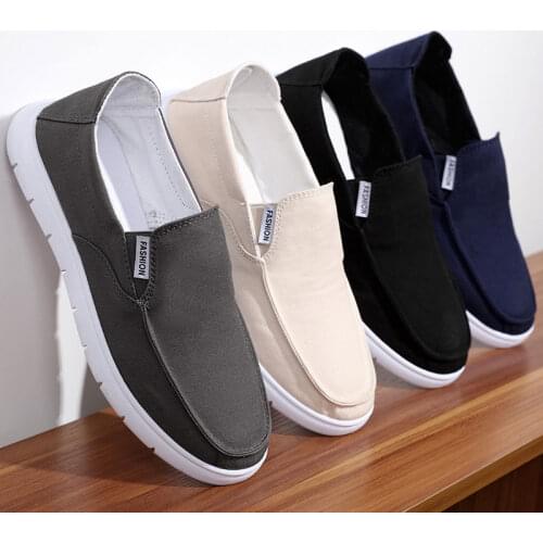 High Quality Canvas Casual Shoes For Men Comfortable Outdoor Walking Footwear Breathable Linen Surface Flats Shoes Loafers