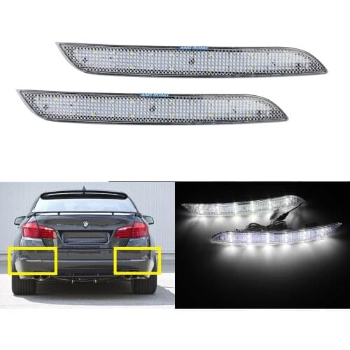 ANGRONG 1 Pair 2X Rear Bumper Reflector LED Reverse Stop Brake Light Lamps For BMW F10 F11 F18 09-14