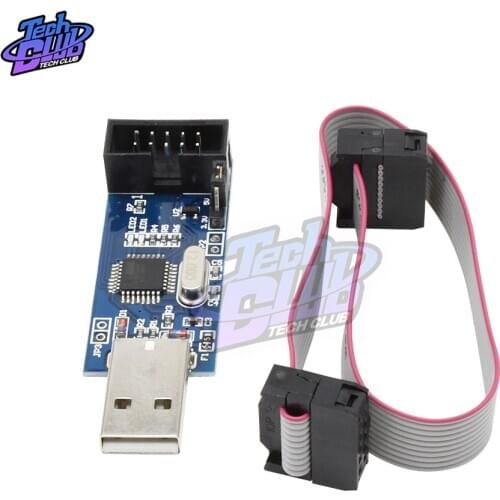 1pcs 10Pin To 6 Pin Adapter Board + USBASP USBISP AVR Programmer USB ATMEGA8 ATMEGA128 ATtiny/CAN/PWM 10Pin Wire Module DIY