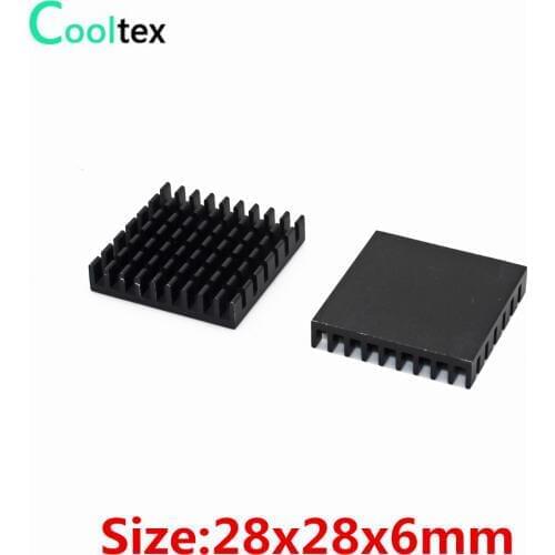 20pcs Extruded Aluminum heatsink 28x28x6mm black heat sink for Chip VGA RAM LED IC radiator COOLER cooling