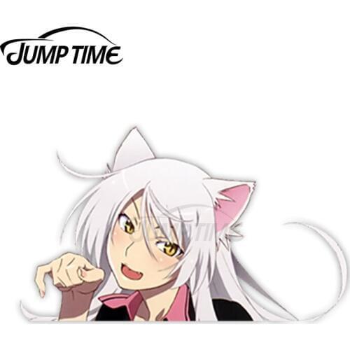 Jump Time Black Hanekawa 7.3 Cute Anime Girl Peeker Vinyl Decal Window Waifu Car Stickers