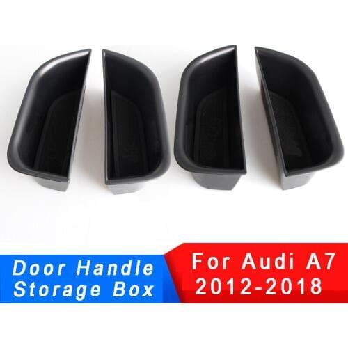 Car Door Handle Storage Box For Audi A7 2012-2018 Hanging Holder OrganizerAuto Styling Interior Accessories