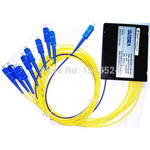 Free Shipping High Quality GPON EPON 2.0mm 1M 1x8 ABS Box PLC Module 1 8 SC/UPC Fiber Optical PLC Splitter
