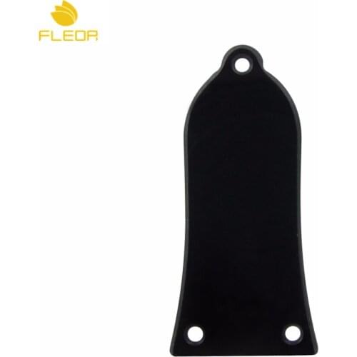 FLEOR 10pcs Black Plastic Guitar Truss Rod Covers 3 Hole Bell Style Fits LP Style Guitar Parts,1 Ply /2 Ply Plate Choose