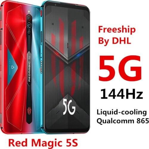 DHL Freeship Global version Nubia Red magic 5S Mobile phone 144Hz Screen refresh rate 6.65 "AMOLED Snapdragon 865 5G Smartphone