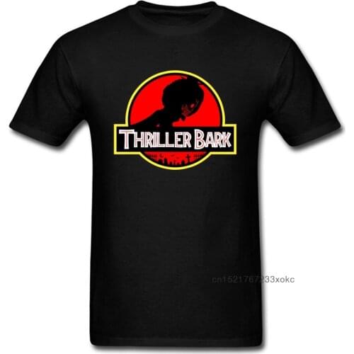 Thriller Barque T-shirt Men Jurassic Park Tshirt Funny Skulls T Shirt One Piece Horror Island Tops Cotton Black Tees Luffy Print