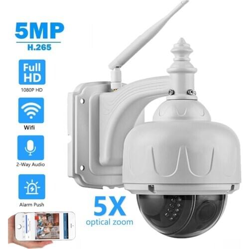 5X Zoom PTZ IP Camera 1080P 2MP 5MP Outdoor Speed Dome IR Wireless Security WIFI CCTV Camera Pan Tilt Weatherproof Two Way Audio