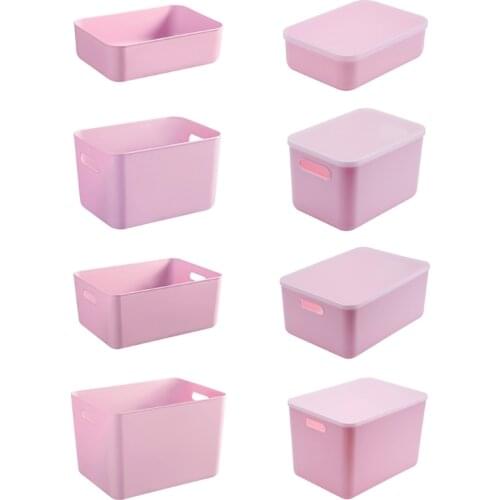 Sundries Storage Boxes with Lid Snack Toys Clothes Socks Panties Plastic Basket Portable Household Wardrobe Organizer
