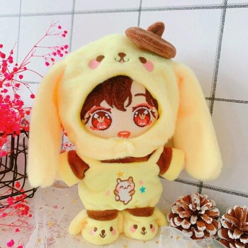 Kawaii Animal Dog Doll Clothes 20cm Idol Dolls Accessories Plush Dolls Clothing Cap Stuffed Toys for Fans Gift Collection Hot