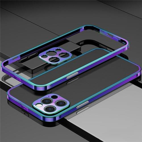 Metal Frame Protective Cover Lens Ring Cover Back Case Shell for iPhone 12/12 Mini/ 12 Pro/ 12 Pro Max Phone Protector