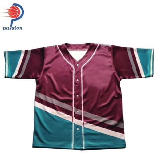 MOQ 5 pcs $25 Each Custom Sublimated Mens Pro Team Design Fully Button Up Baseball Jerseys