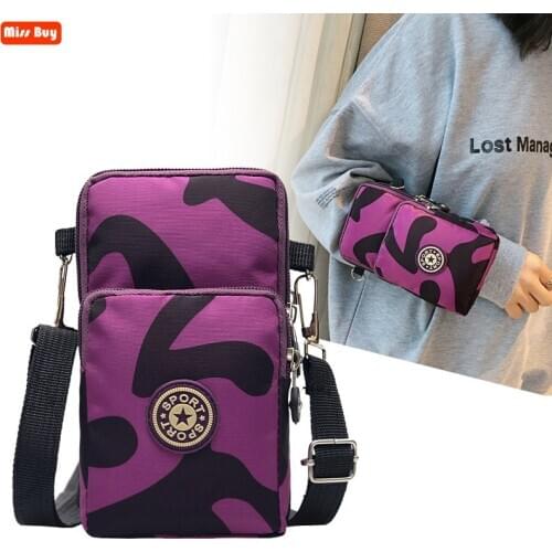 Multifunction nylon Universal Phone Bag For Samsung/iPhone/Huawei/HTC/LG Wallet Case Outdoor Arm Shoulder Cover Handbag Pouch