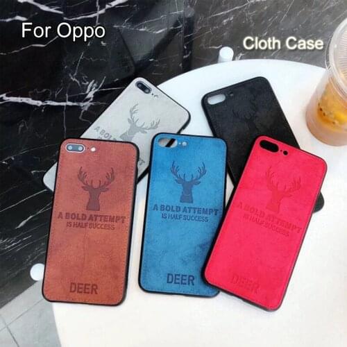 Soft Silicone Case For Oppo F11 F9 PRO A9/A9X Find X F7 A7 A5 A3 A83/A1 A79 A77/F3 Canvas Embossed Deer Cloth Texture Case Cover