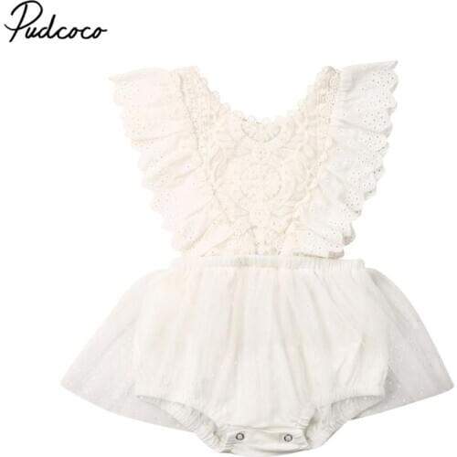 2019 New Newborn Baby Girl Flower Lace Romper Bodysuit Jumpsuit Tutu Dress Outfit Clothes