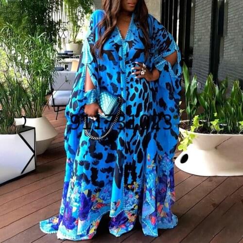 Loose New African Womens Clothing Dashiki Chiffon Long dress Maxi Dresses For Women Summer 2021 Plus Size Fairy Dresses