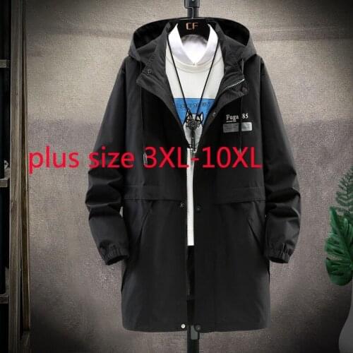 New Arrival Men Extra Large Spring And Autumn Winter Coat Men Fashionable Loose Long Casual Windbreaker Plus Size 3XL-9XL 10XL