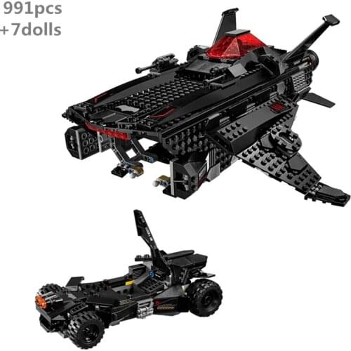 NEW Creative DC Superhero Flying Fox Batmobile Airlift Attack Building Blocks Classic Model Kit Kids Toys Compatible With Bricks