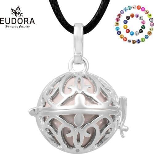 Eudora 16mm Mexican Pregnant Bola Necklace Aromatherapy Cage Pendant Angel Caller Sound Harmony Bola Ball Women Jewelry H169