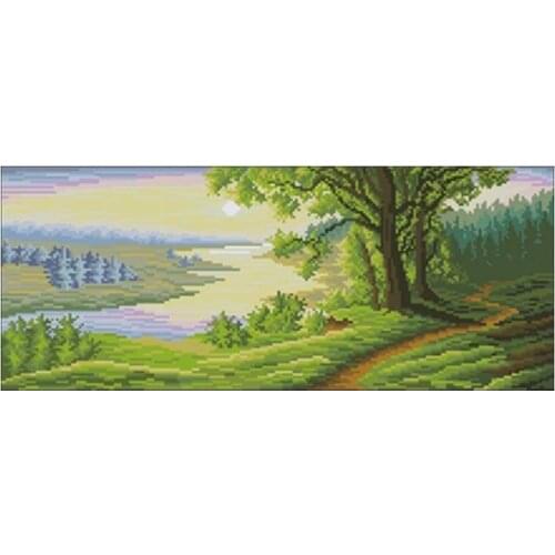 Flowing river patterns Counted Cross Stitch 11CT 14CT 18CT DIY Chinese Cross Stitch Kits Embroidery Needlework Sets