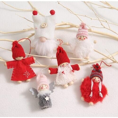 Christmas tree wool felt pendant boys and girls Christmas doll decorations Christmas Wreath decorations accessories