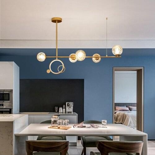 Modern Minimalist Art Glass Ball Magic Bean Led Pendant Lights Lustre Dining Room Bar Cafe Restaurant Lamp Hanging Light Fixture