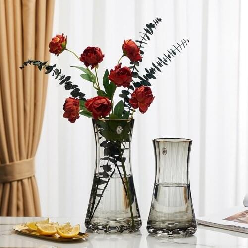 Nordic Glass Vase Transparent Living Room Home Decoration Household Vase Table Decoration Vases for Flowers Holiday Gifts