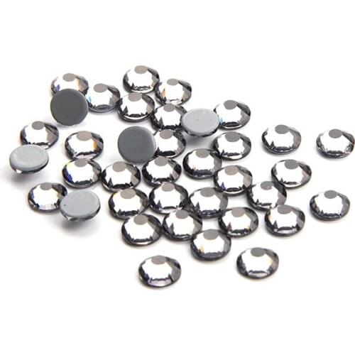 Crystals Black Dia Color Hotfix rhinestones High Quality Rhinestones Grey Back Stone for Garment
