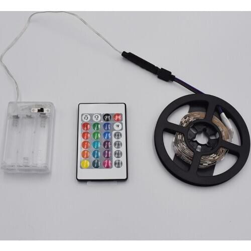 5050 LED Strip Light DC 5V 3AA Battery Box Colorful Remote Controller 30/60LEDs DIY Car TV Background Home Party Decoration