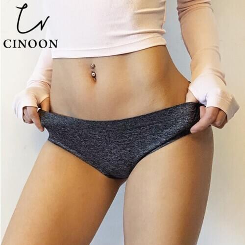 CINOON Sexy Panties Cotton Seamless Underwear Women Sense Close-Fitting Elastic Breathable Briefs Low-Waist G-String Intimates