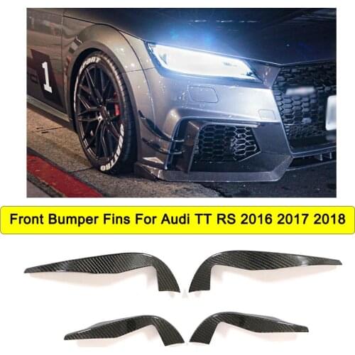 Carbon Fiber Front Bumper Fins Canards For Audi TT RS 2016 2017 2018 Air Vent Fender Trims Decoration